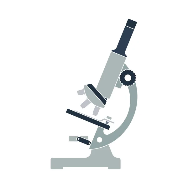 Ikone Der Chemie Mikroskop Flache Farbgestaltung Vektorillustration — Stockvektor
