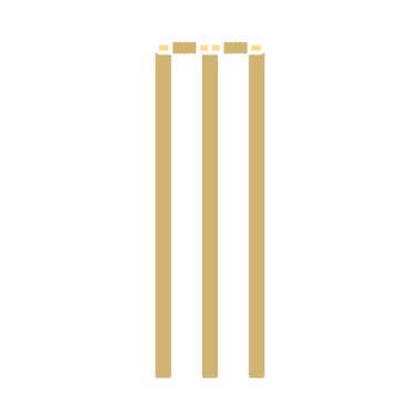 Kriket kalesi ikonu. Düz Renk Tasarımı. Vektör İllüstrasyonu.