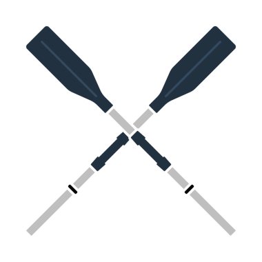 Tekne kürekleri ikonu. Düz Renk Tasarımı. Vektör İllüstrasyonu.