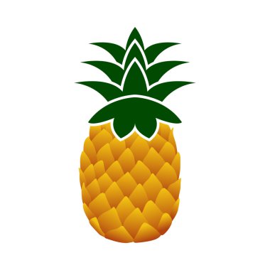 Ui Renkli Ananas Simgesi. Düz Renk Tasarımı. Vektör İllüstrasyonu.