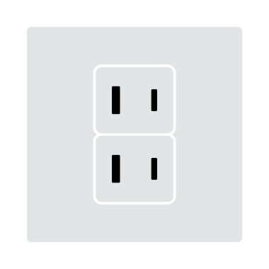 Japon Elektrik Soket Simgesi. Düz Renk Tasarımı. Vektör İllüstrasyonu.