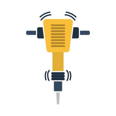 İnşaat matkabı ikonu. Düz renk tasarımı. Vektör illüstrasyonu.