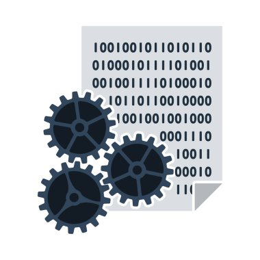 Uygulama Geliştirme Simgesi. Düz Renk Tasarımı. Vektör İllüstrasyonu.