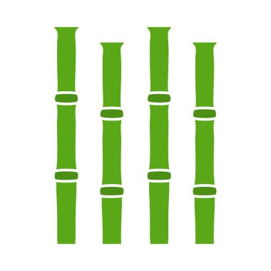 Bambu Dalları Simgesi. Düz Renk Tasarımı. Vektör İllüstrasyonu.