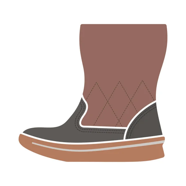 Mujer Fluffy Boot Icon Diseño Color Plano Ilustración Vectorial — Vector de stock