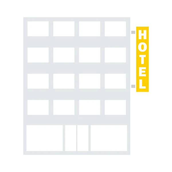 Hotel Building Icon Plochý Design Vektorová Ilustrace — Stockový vektor