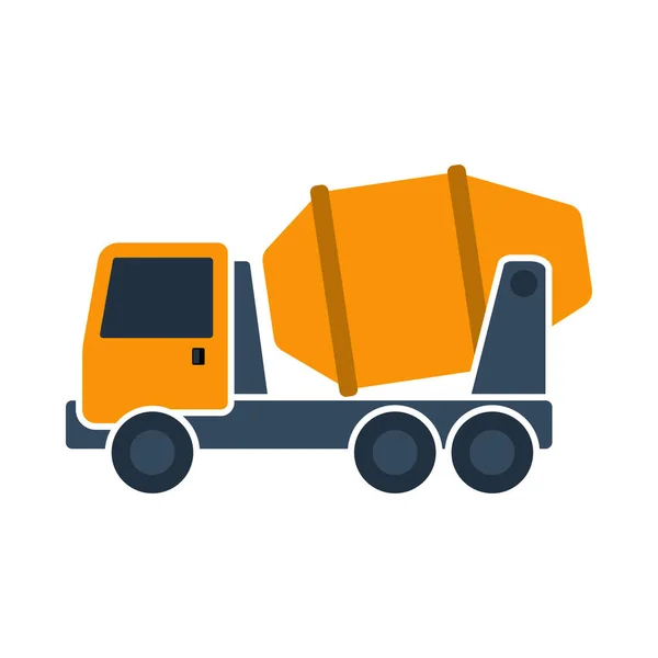 Ikona Betoniarki Truck Płaski Projekt Kolorów Ilustracja Wektora — Wektor stockowy