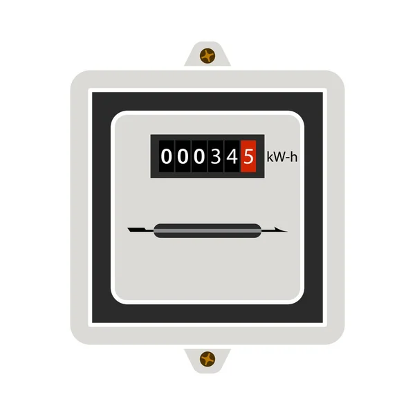 Elektriciteitsmeter Ikoon Vlakke Kleur Ontwerp Vector Illustratie — Stockvector