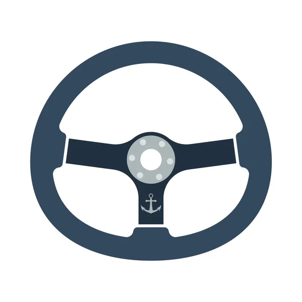 Icon Steering Wheel Flat Color Design Vector Illustration — Stock Vector