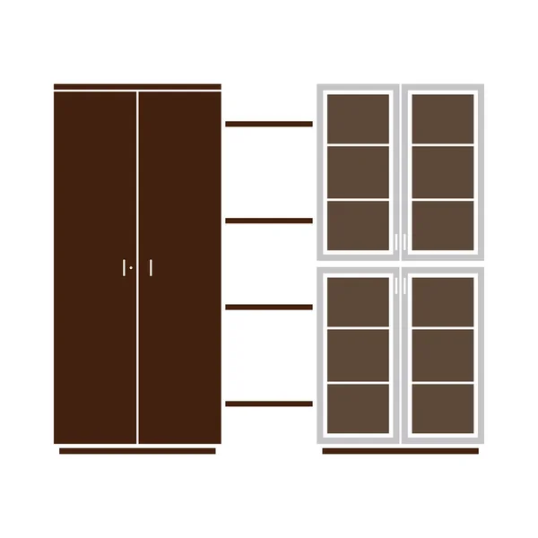 Ikona Office Cabinet Plochý Design Vektorová Ilustrace — Stockový vektor