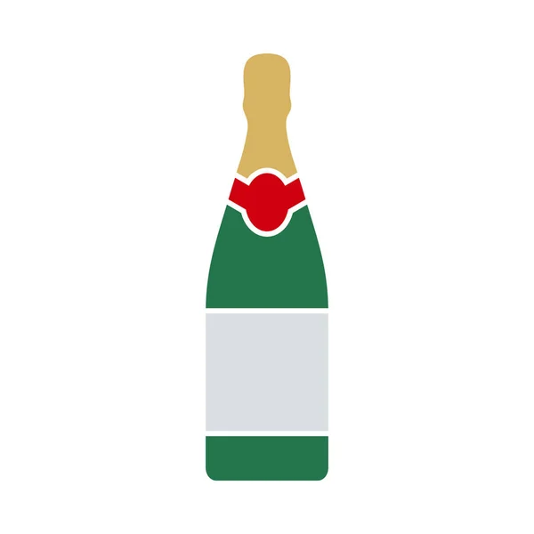 Parti Şampanyası Cam Ikon Düz Renk Tasarımı Vektör Llüstrasyonu — Stok Vektör