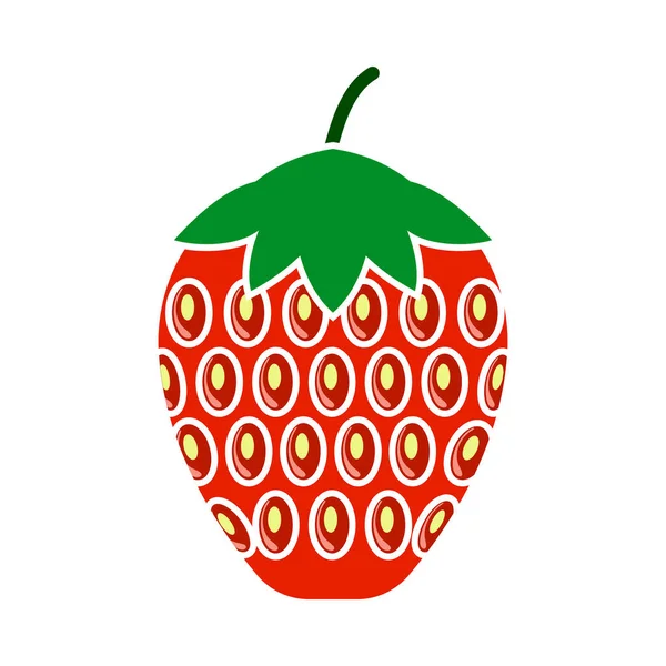 Ikone Der Erdbeere Farben Flache Farbgestaltung Vektorillustration — Stockvektor