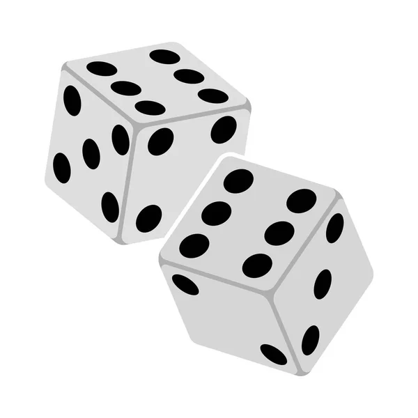 Craps Dice Icoon Vlakke Kleur Ontwerp Vector Illustratie — Stockvector