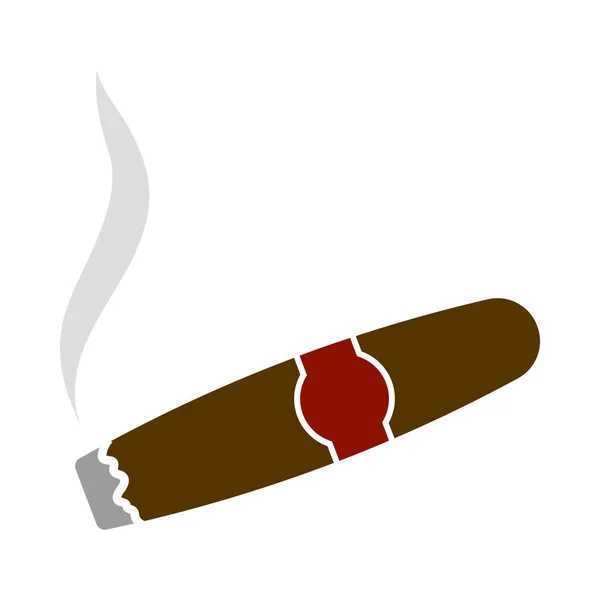 Cigar Icon Flat Color Design Vector Illustration — Stock Vector