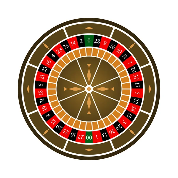 Icône Roue Roulette Conception Couleur Plate Illustration Vectorielle — Image vectorielle