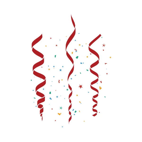 Party Serpentine Icon Plochý Design Vektorová Ilustrace — Stockový vektor