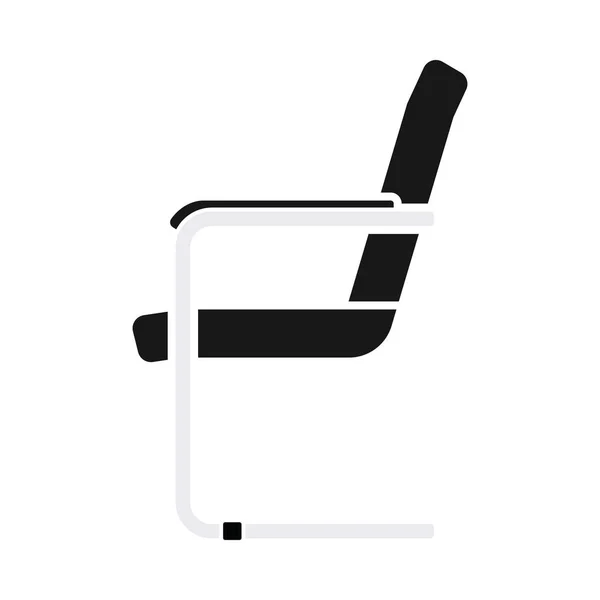 Ícone Cadeira Escritório Convidado Design Cor Plana Ilustração Vetorial —  Vetores de Stock