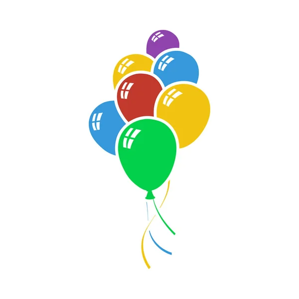 Πάρτυ Μπαλόνια Και Αστέρια Εικονίδιο Επίπεδη Σχεδίαση Χρωμάτων Εικονογράφηση Διανύσματος — Διανυσματικό Αρχείο