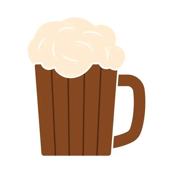 Taza Cerveza Icono Diseño Color Plano Ilustración Vectorial — Vector de stock