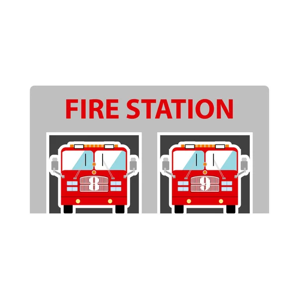 Estación Bomberos Icono Diseño Color Plano Ilustración Vectorial — Vector de stock