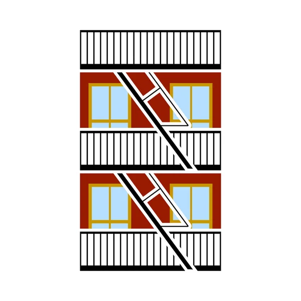 Икона Аварийной Пожарной Лестницы Плоский Дизайн Цвета Векторная Миграция — стоковый вектор