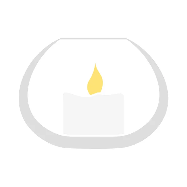 Candle Glass Icon Flat Color Design Vector Illustration — Stock Vector