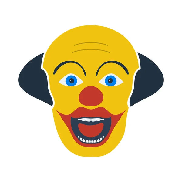 Party Clown Gesicht Ikone Flache Farbgestaltung Vektorillustration — Stockvektor