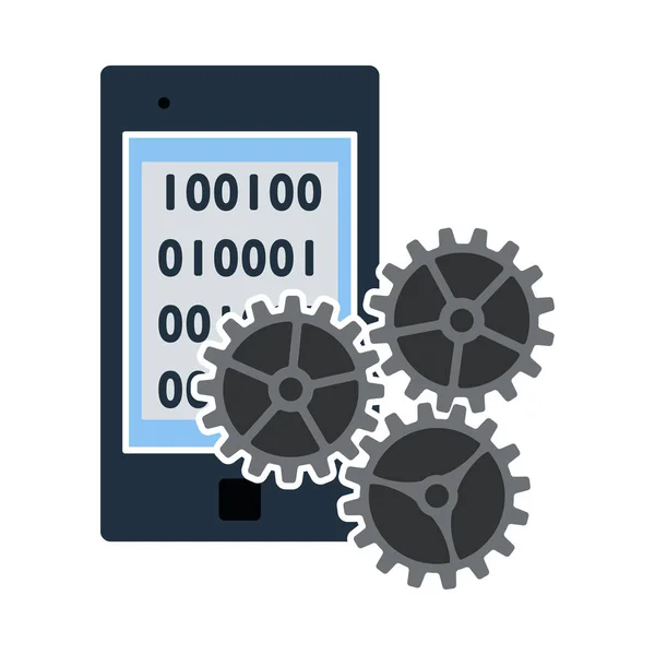 Mobile Entwicklungsikone Flache Farbgestaltung Vektorillustration — Stockvektor