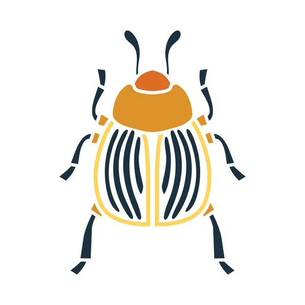 Colorado Beetle Icon Flache Farbgestaltung Vektorillustration — Stockvektor