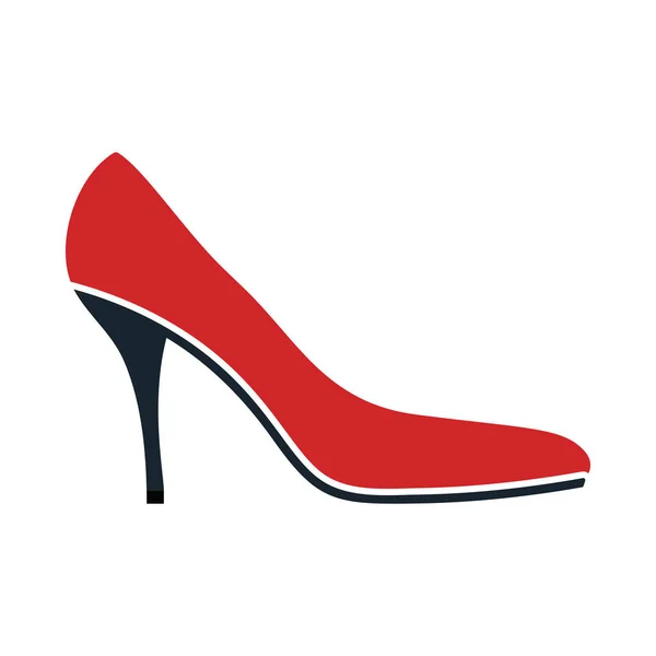 Middle Heel Shoe Icon Flat Color Design Vector Illustration — Stock Vector