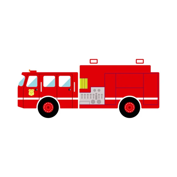 Icono Del Camión Bomberos Diseño Color Plano Ilustración Vectorial — Vector de stock