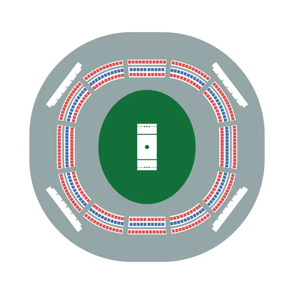 Icône Stade Cricket Conception Couleur Plate Illustration Vectorielle — Image vectorielle