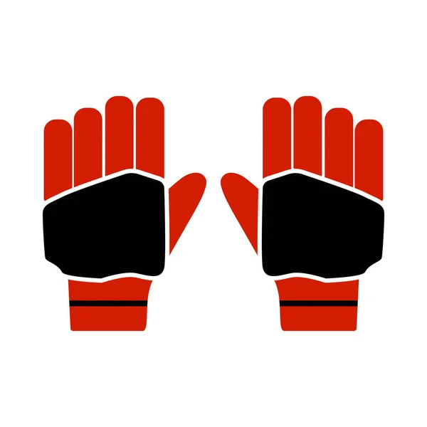 Een Paar Cricket Handschoenen Icoon Vlakke Kleur Ontwerp Vector Illustratie — Stockvector