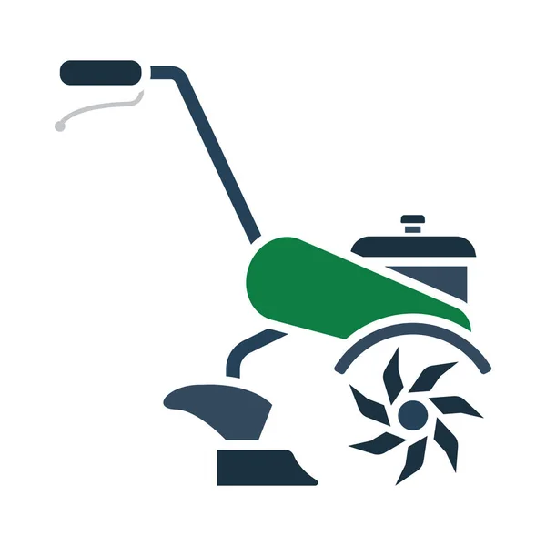 Garden Tiller Icon. Flat Color Design. Vector Illustration. — Stock Illustration Garden Tiller Icon Flat Color Design Vector Illustration Royalty Free Stock Vectors