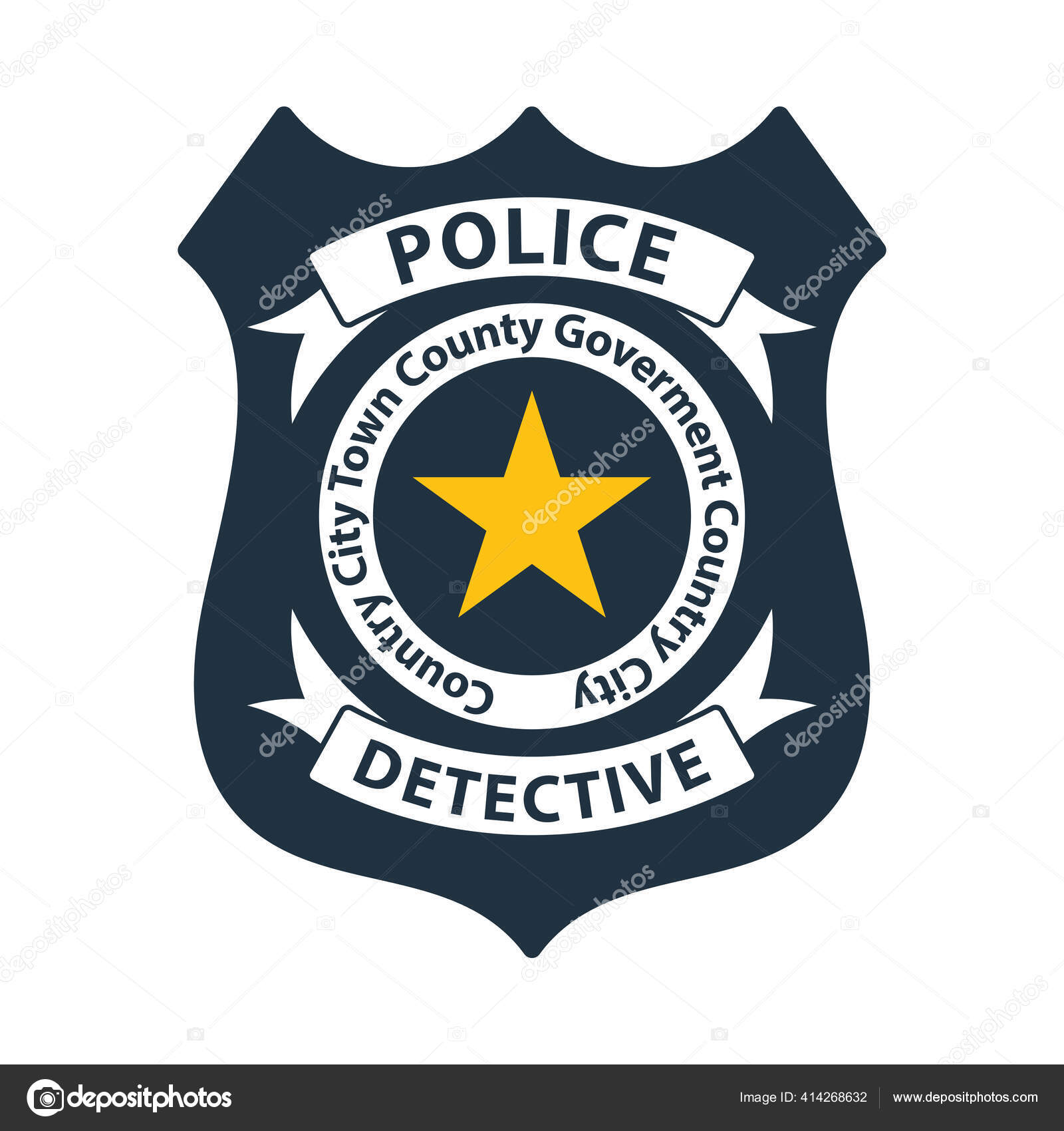 Ícone Distintivo Polícia Design Cor Plana Ilustração Vetorial Vetor de  ©angelp 414268632, image size:1600x1700