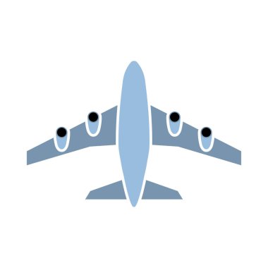 Uçak Kalkış Simgesi. Düz Renk Tasarımı. Vektör İllüstrasyonu.