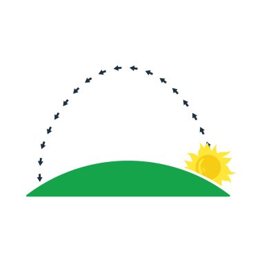 Gündoğumu Simgesi. Düz Renk Tasarımı. Vektör İllüstrasyonu.