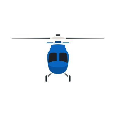 Helikopter Simgesi. Düz Renk Tasarımı. Vektör İllüstrasyonu.