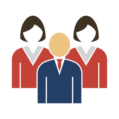 Kurumsal Takım Simgesi. Düz Renk Tasarımı. Vektör İllüstrasyonu.