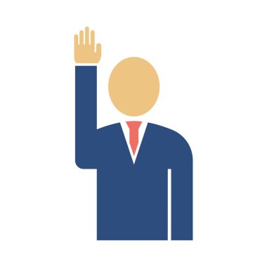 Oylama Adam Simgesi. Düz Renk Tasarımı. Vektör İllüstrasyonu.