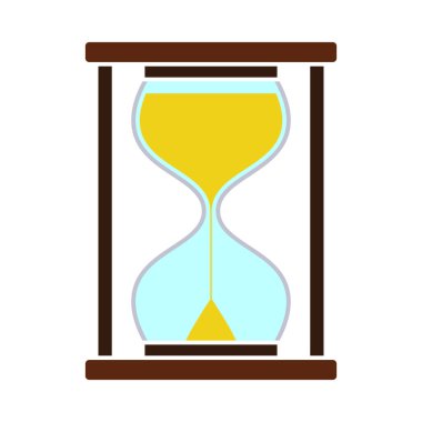 Kum Saati Simgesi. Düz Renk Tasarımı. Vektör İllüstrasyonu.