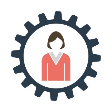 Takım çalışması simgesi. Düz Renk Tasarımı. Vektör İllüstrasyonu.