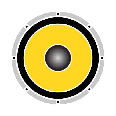 Hoparlör ikonu. Düz Renk Tasarımı. Vektör İllüstrasyonu.