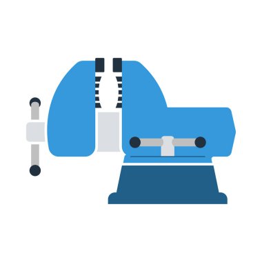 Vise Simgesi. Düz Renk Tasarımı. Vektör İllüstrasyonu.