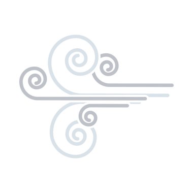 Rüzgar Simgesi. Düz Renk Tasarımı. Vektör İllüstrasyonu.