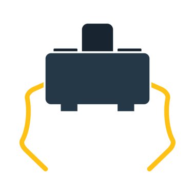 Mikro Düğme Simgesi. Düz Renk Tasarımı. Vektör İllüstrasyonu.