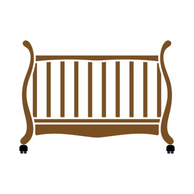 Beşik Simgesi. Düz Renk Tasarımı. Vektör İllüstrasyonu.