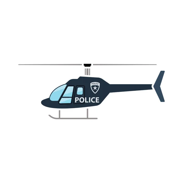 Symbolbild Polizeihubschrauber Flache Farbgestaltung Vektorillustration — Stockvektor