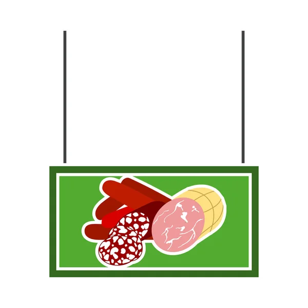 Icona Del Mercato Delle Salsicce Design Colori Piatti Illustrazione Vettoriale — Vettoriale Stock