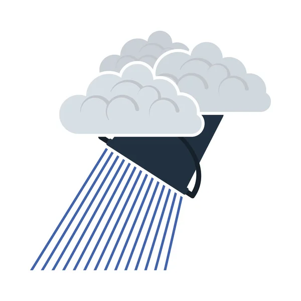 Rainfall Bucket Icon Flat Color Design Vector Illustration — Stock Vector